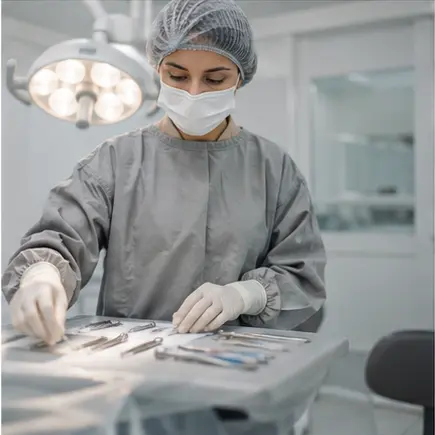 Preparação profissional para cirurgia odontológica